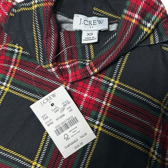 J. Crew & Zara Basics Red and Black Tartan Plaid Turtleneck Matching Ankle Pants - Picture 5 of 12